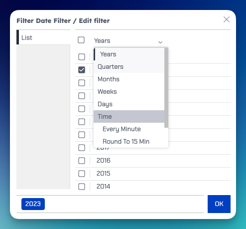 Dashboard Filters - Edit Date